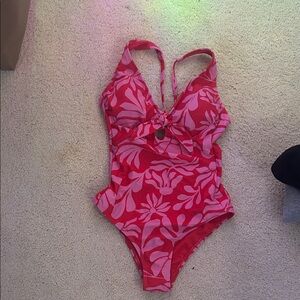 Pink Floral One-Piece Swimsuit